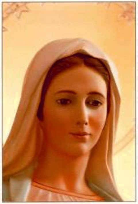 The beautiful face of the Queen of Peace in Medjugorje.